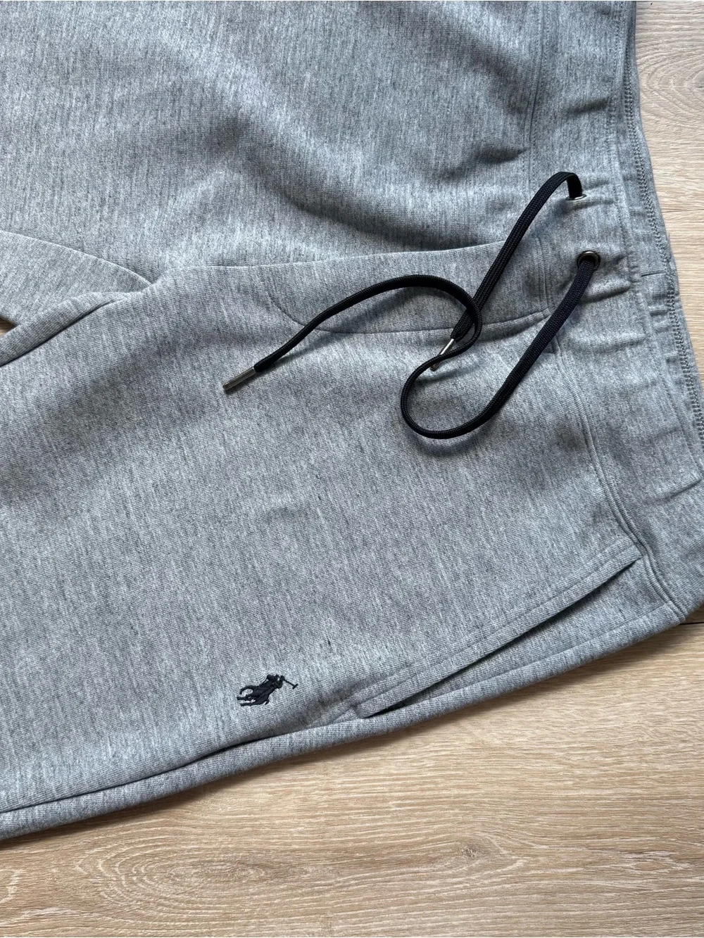Polo Ralph Lauren Gray Double Knit Joggers Sweatpants Small Petite Black Pony